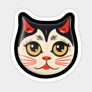 Retro Kitschy Cat Heads Sticker